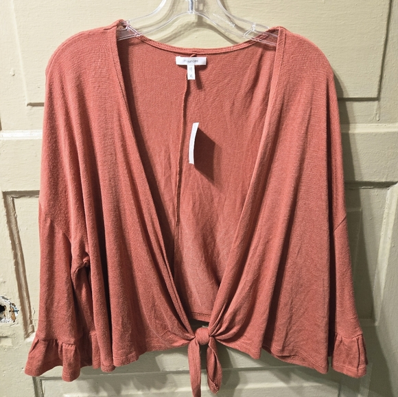Maurices Tops - Maurices Tie Front Ruffle Sleeve Cropped Cover Shrug NWT Size: XL